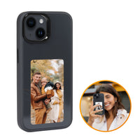 R2B® Foto Hoesje geschikt voor iPhone 13 - Incl. Screenprotector - E ink iPhone case - Zwart