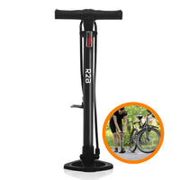 R2B® Bicycle Pump without Pressure Gauge - Double Valve Head - Incl. Attachment for balls & air mattress - bicycle pumps - pump