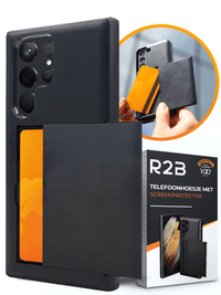 R2B Samsung S24 Ultra Case with card holder suitable for Samsung Galaxy - Including screen protector - Model Utrecht