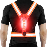 R2B Hardloopvest met Verlichting aan voor- en achterkant - Oranje - Inclusief USB-C kabel - Telefoonhouder sport