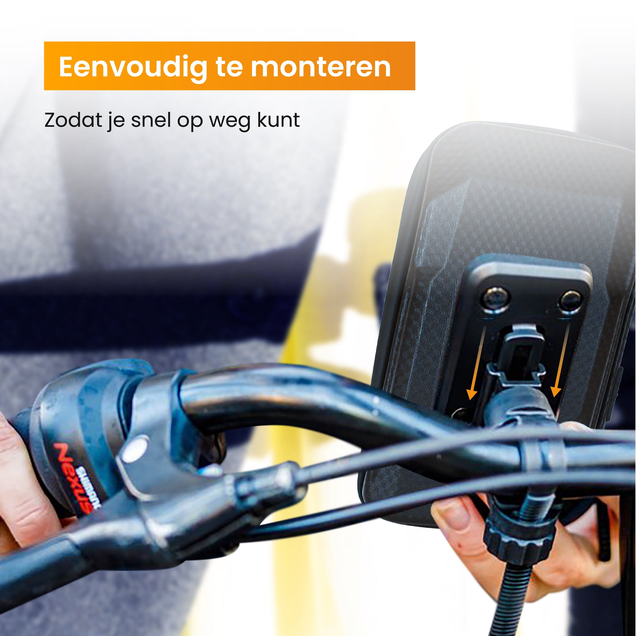 R2B® Robuuste Telefoonhouder Fiets Waterdicht + Powerbank 10.000 mAh - Model Leiden - Telefoonhouder fiets