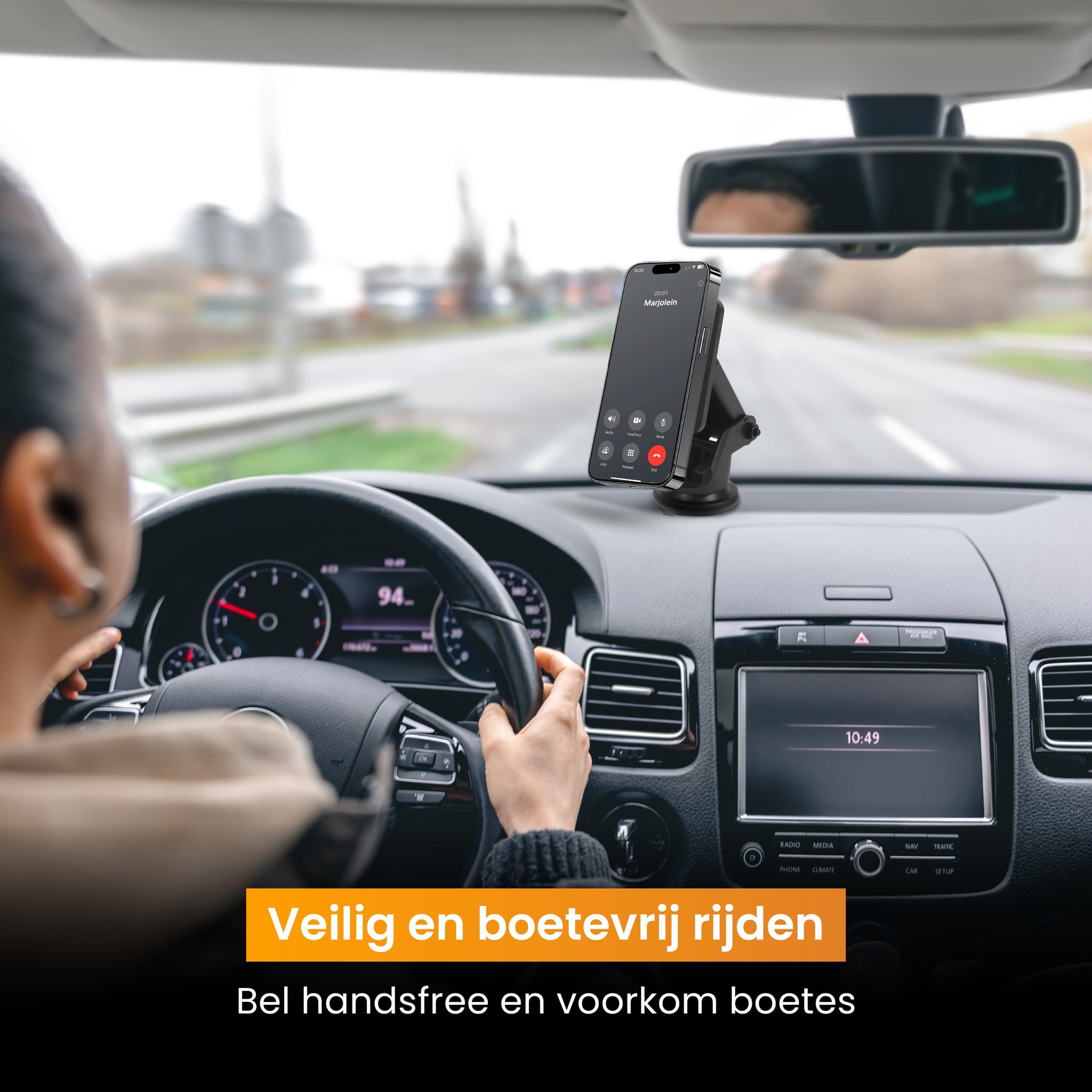 R2B® Telefoonhouders Auto Zuignap - Geschikt voor MagSafe - Draadloze Oplader - model Zandvoort - Telefoonhouder auto