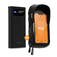 R2B® Robust Bicycle Phone Holder Waterproof + Powerbank 10,000 mAh - Model Leiden